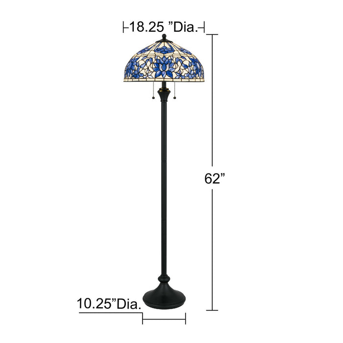 Myhouse Lighting Quoizel - TFNR9362MBK - Two Light Floor Lamp - Wisteria Bloom - Matte Black