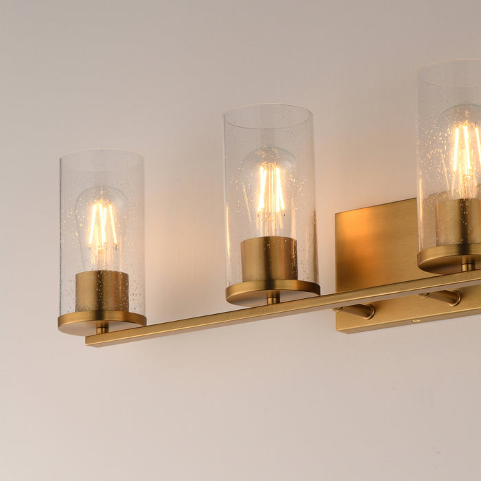 Myhouse Lighting Maxim - 10464CDNAB - Four Light Bath Vanity - Livingston - Natural Aged Brass