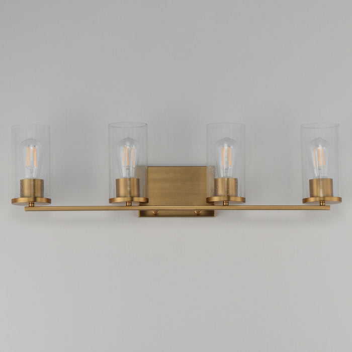 Myhouse Lighting Maxim - 10464CDNAB - Four Light Bath Vanity - Livingston - Natural Aged Brass