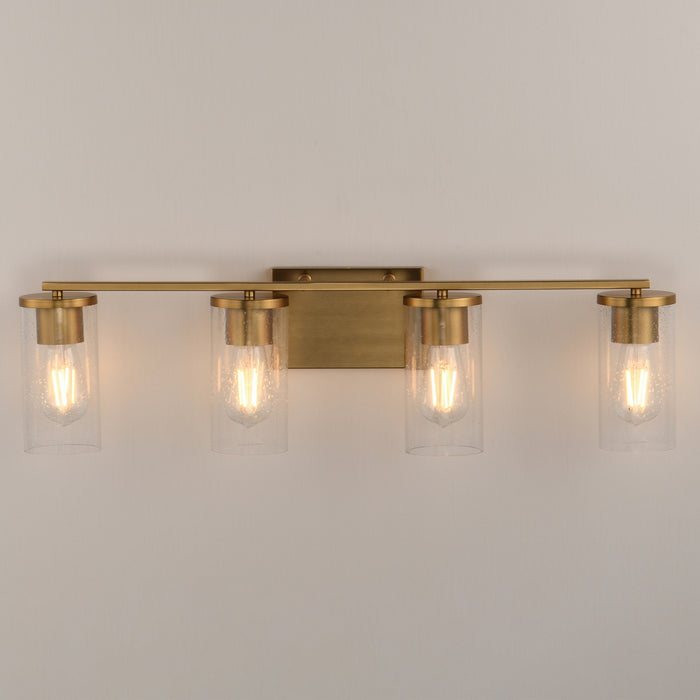 Myhouse Lighting Maxim - 10464CDNAB - Four Light Bath Vanity - Livingston - Natural Aged Brass