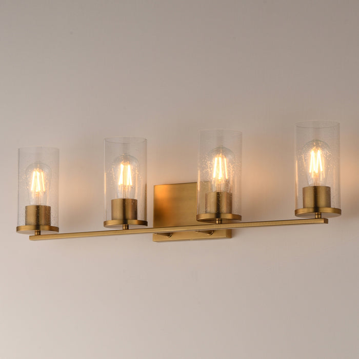 Myhouse Lighting Maxim - 10464CDNAB - Four Light Bath Vanity - Livingston - Natural Aged Brass