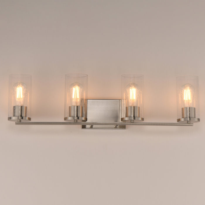 Myhouse Lighting Maxim - 10464CDSN - Four Light Bath Vanity - Livingston - Satin Nickel
