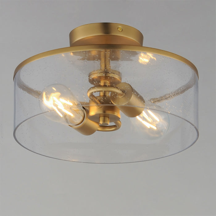 Myhouse Lighting Maxim - 10469CDNAB - Two Light Semi-Flush Mount - Livingston - Natural Aged Brass