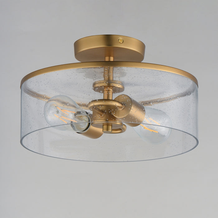 Myhouse Lighting Maxim - 10469CDNAB - Two Light Semi-Flush Mount - Livingston - Natural Aged Brass