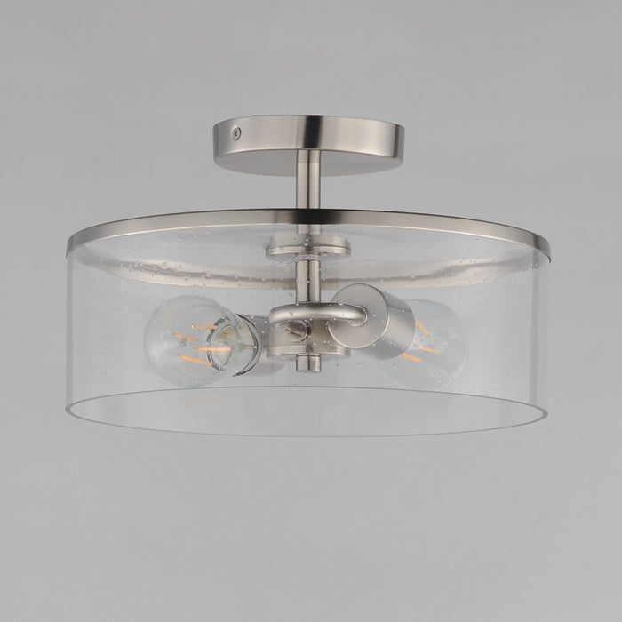 Myhouse Lighting Maxim - 10469CDSN - Two Light Semi-Flush Mount - Livingston - Satin Nickel