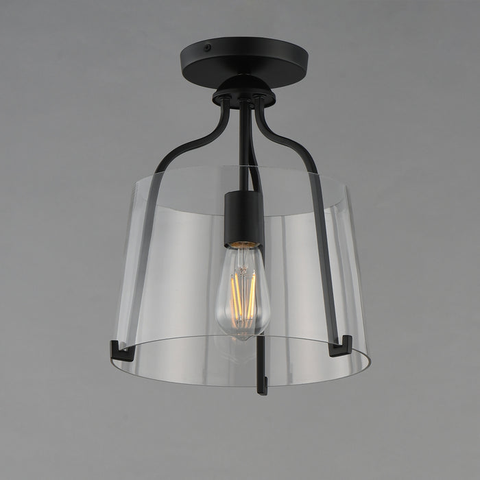 Myhouse Lighting Maxim - 5681CLBK - One Light Semi-Flush Mount - Bellmore - Black