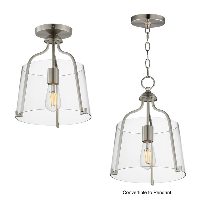 Myhouse Lighting Maxim - 5681CLSN - One Light Semi-Flush Mount - Bellmore - Satin Nickel