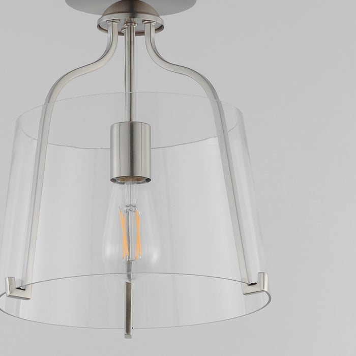 Myhouse Lighting Maxim - 5681CLSN - One Light Semi-Flush Mount - Bellmore - Satin Nickel