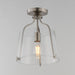 Myhouse Lighting Maxim - 5681CLSN - One Light Semi-Flush Mount - Bellmore - Satin Nickel