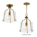 Myhouse Lighting Maxim - 5681CLNAB - One Light Semi-Flush Mount - Bellmore - Natural Aged Brass