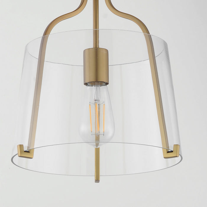 Myhouse Lighting Maxim - 5681CLNAB - One Light Semi-Flush Mount - Bellmore - Natural Aged Brass
