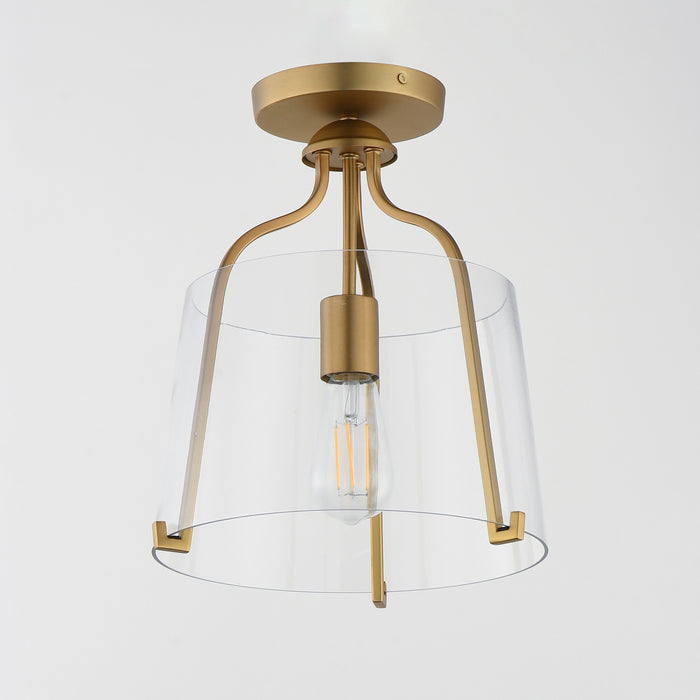 Myhouse Lighting Maxim - 5681CLNAB - One Light Semi-Flush Mount - Bellmore - Natural Aged Brass