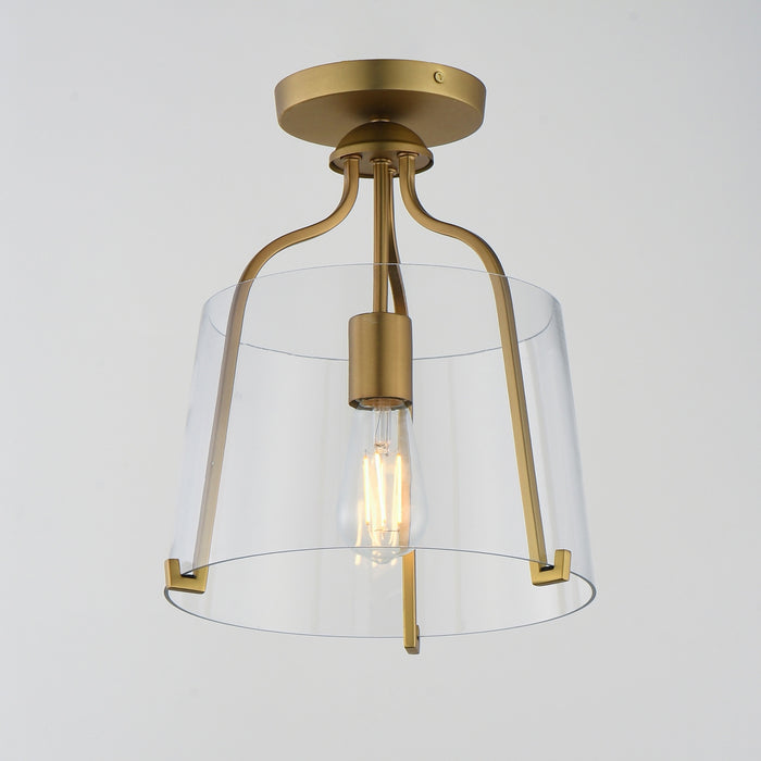 Myhouse Lighting Maxim - 5681CLNAB - One Light Semi-Flush Mount - Bellmore - Natural Aged Brass