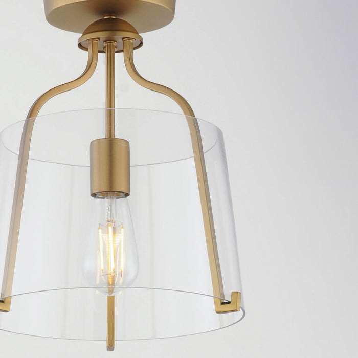 Myhouse Lighting Maxim - 5681CLNAB - One Light Semi-Flush Mount - Bellmore - Natural Aged Brass