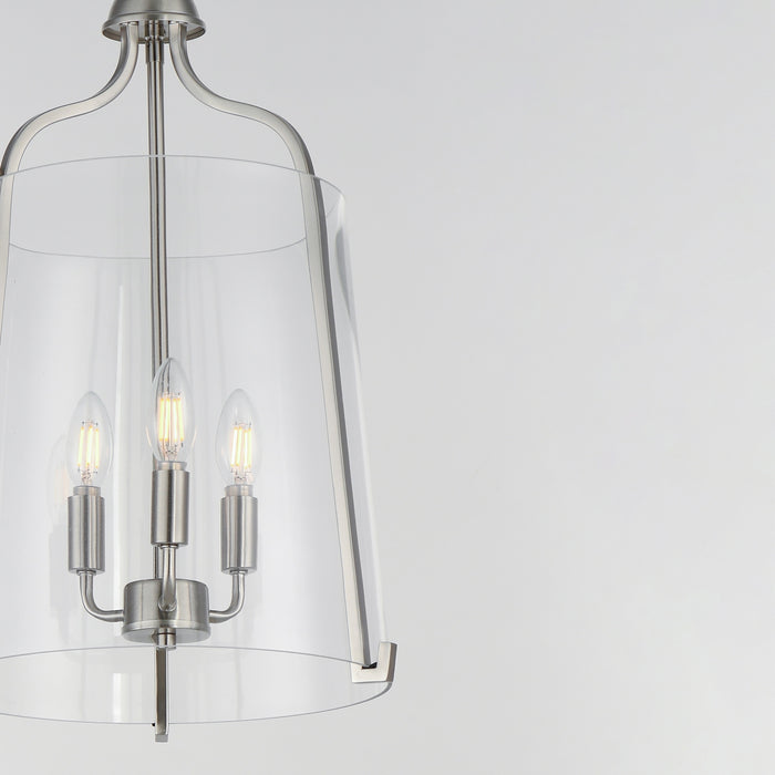 Myhouse Lighting Maxim - 5683CLSN - Three Light Foyer Pendant - Bellmore - Satin Nickel