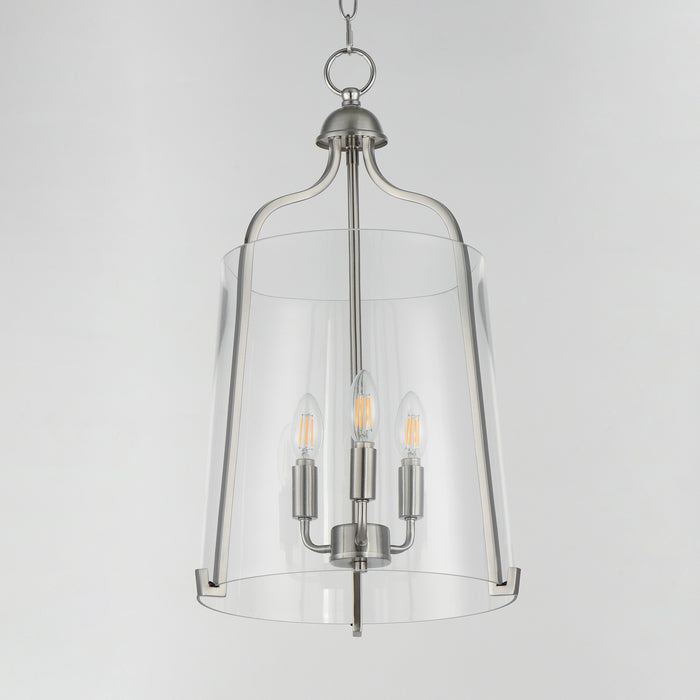Myhouse Lighting Maxim - 5683CLSN - Three Light Foyer Pendant - Bellmore - Satin Nickel