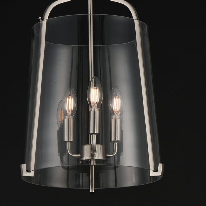 Myhouse Lighting Maxim - 5683CLSN - Three Light Foyer Pendant - Bellmore - Satin Nickel