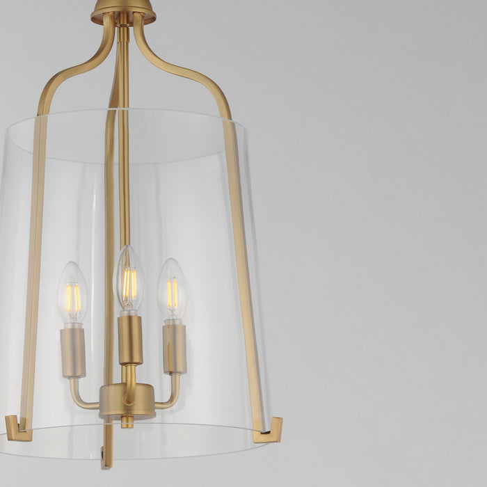 Myhouse Lighting Maxim - 5683CLNAB - Three Light Foyer Pendant - Bellmore - Natural Aged Brass