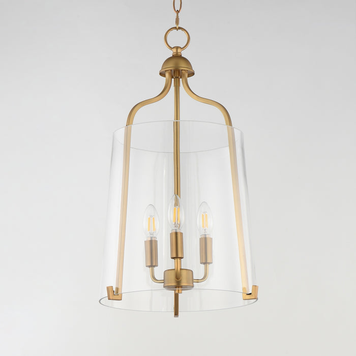 Myhouse Lighting Maxim - 5683CLNAB - Three Light Foyer Pendant - Bellmore - Natural Aged Brass