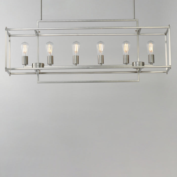 Myhouse Lighting Maxim - 10416SN - Six Light Linear Pendant - Gridline - Satin Nickel