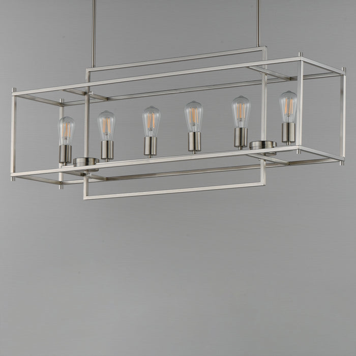 Myhouse Lighting Maxim - 10416SN - Six Light Linear Pendant - Gridline - Satin Nickel