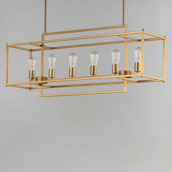 Myhouse Lighting Maxim - 10416NAB - Six Light Linear Pendant - Gridline - Natural Aged Brass