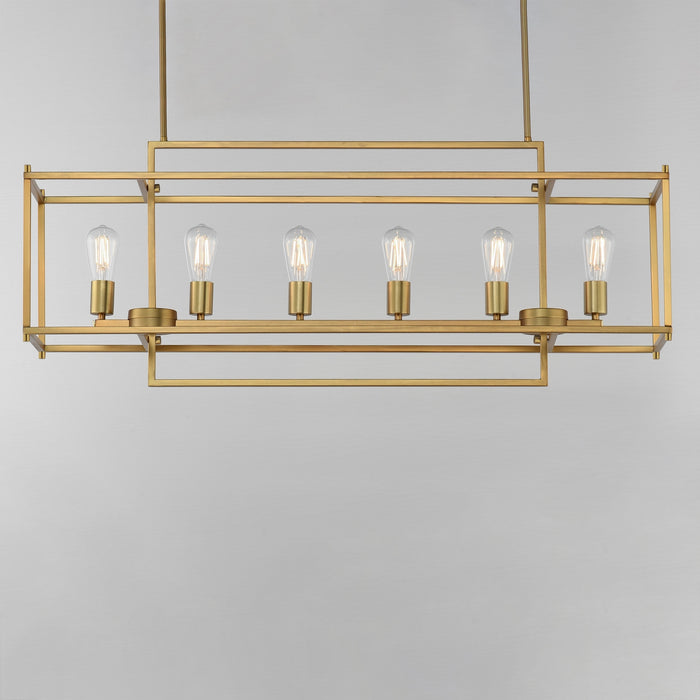 Myhouse Lighting Maxim - 10416NAB - Six Light Linear Pendant - Gridline - Natural Aged Brass