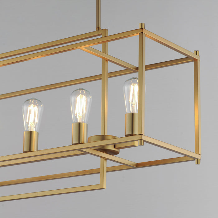 Myhouse Lighting Maxim - 10416NAB - Six Light Linear Pendant - Gridline - Natural Aged Brass