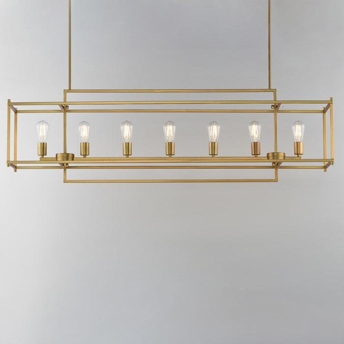 Myhouse Lighting Maxim - 10417NAB - Seven Light Linear Pendant - Gridline - Natural Aged Brass