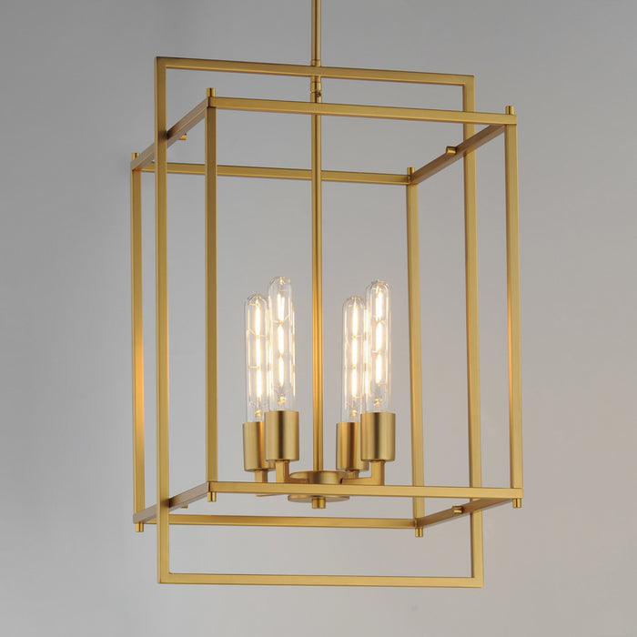 Myhouse Lighting Maxim - 10412NAB - Four Light Pendant - Gridline - Natural Aged Brass