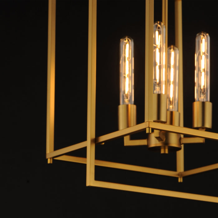 Myhouse Lighting Maxim - 10412NAB - Four Light Pendant - Gridline - Natural Aged Brass
