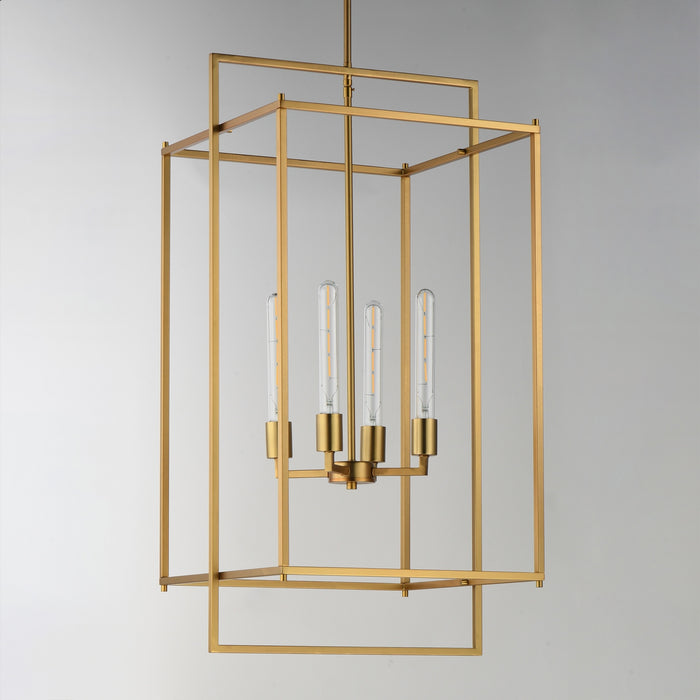 Myhouse Lighting Maxim - 10413NAB - Four Light Pendant - Gridline - Natural Aged Brass