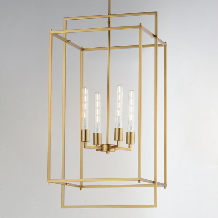 Myhouse Lighting Maxim - 10413NAB - Four Light Pendant - Gridline - Natural Aged Brass