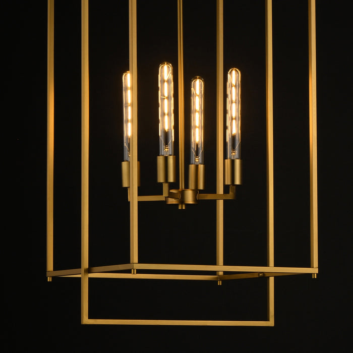 Myhouse Lighting Maxim - 10413NAB - Four Light Pendant - Gridline - Natural Aged Brass