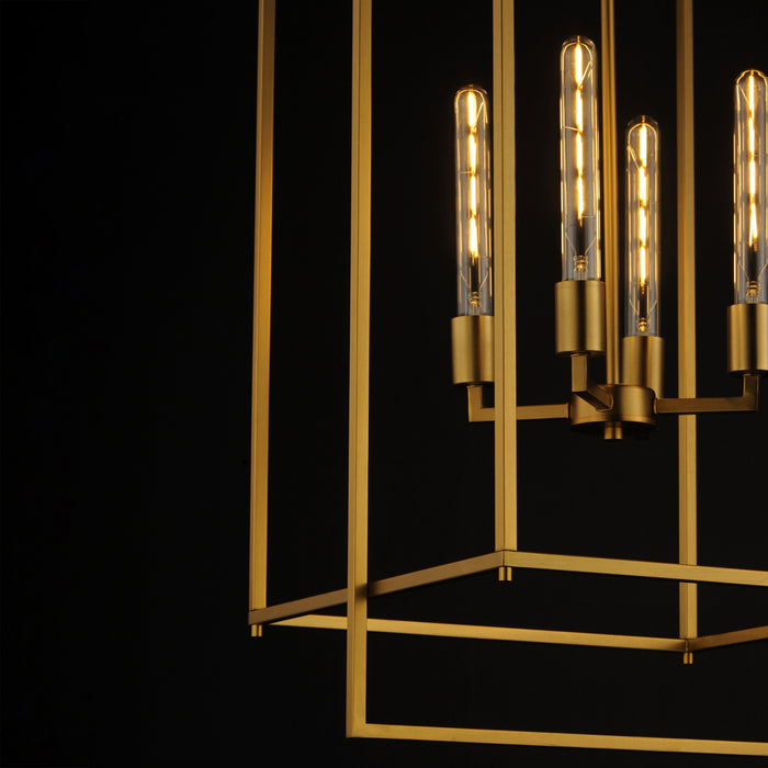 Myhouse Lighting Maxim - 10413NAB - Four Light Pendant - Gridline - Natural Aged Brass