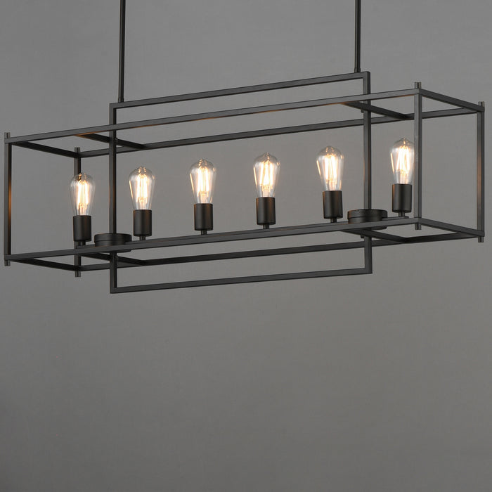 Myhouse Lighting Maxim - 10416BK - Six Light Linear Pendant - Gridline - Black