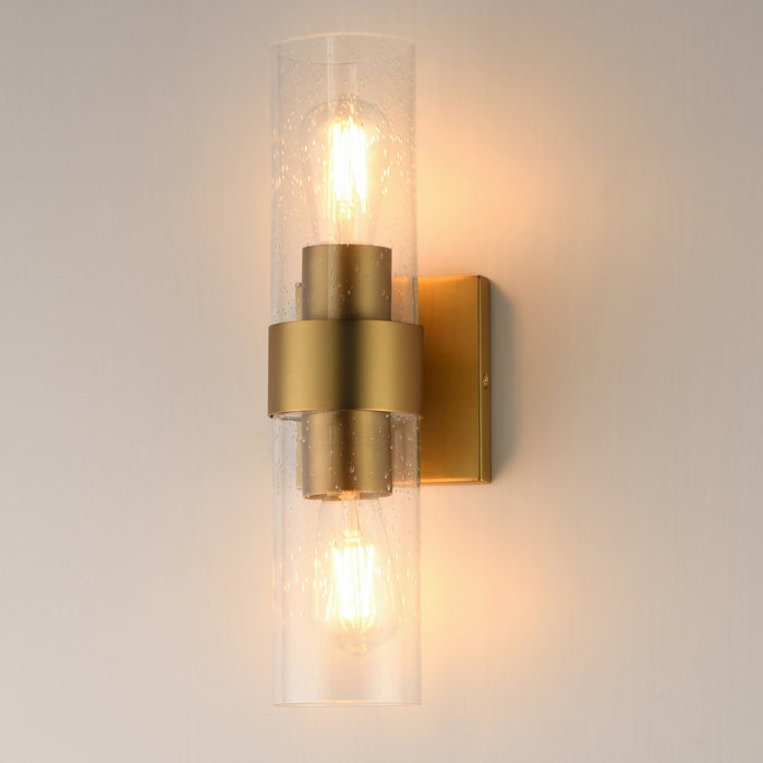 Myhouse Lighting Maxim - 10462CDNAB - Two Light Wall Sconce - Livingston - Natural Aged Brass