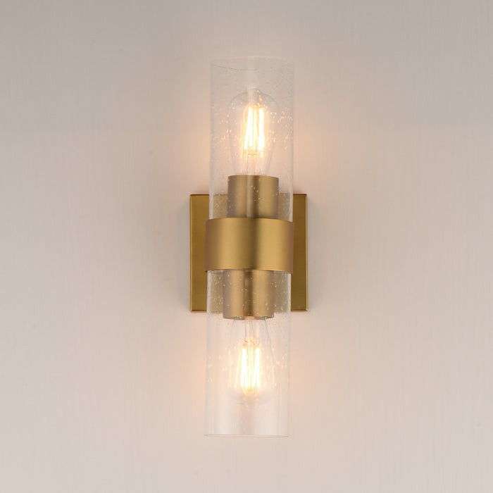 Myhouse Lighting Maxim - 10462CDNAB - Two Light Wall Sconce - Livingston - Natural Aged Brass
