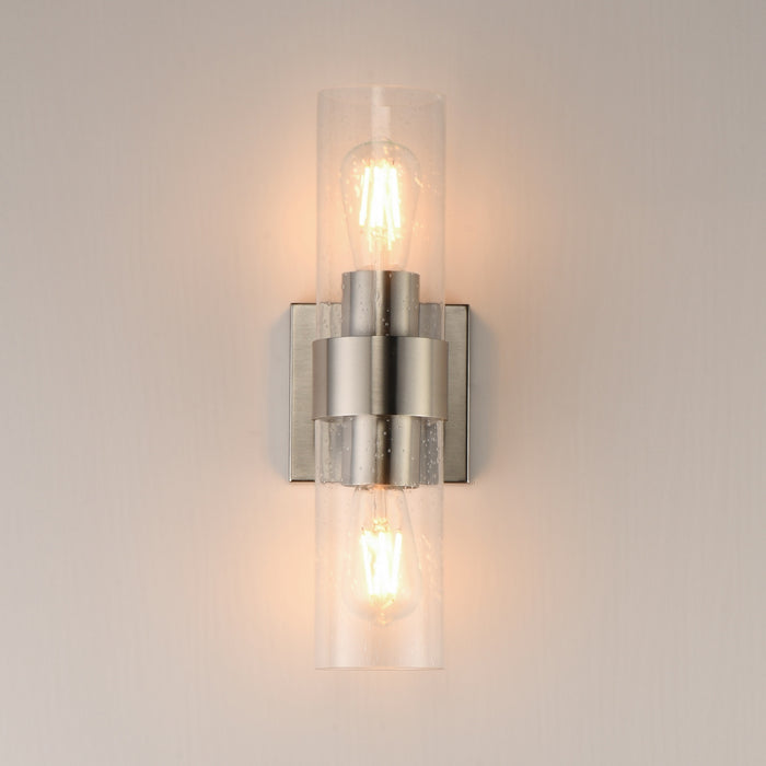 Myhouse Lighting Maxim - 10462CDSN - Two Light Wall Sconce - Livingston - Satin Nickel