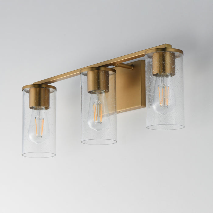 Myhouse Lighting Maxim - 10463CDNAB - Three Light Bath Vanity - Livingston - Natural Aged Brass
