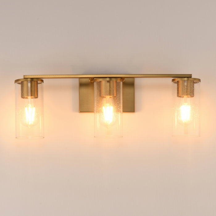 Myhouse Lighting Maxim - 10463CDNAB - Three Light Bath Vanity - Livingston - Natural Aged Brass