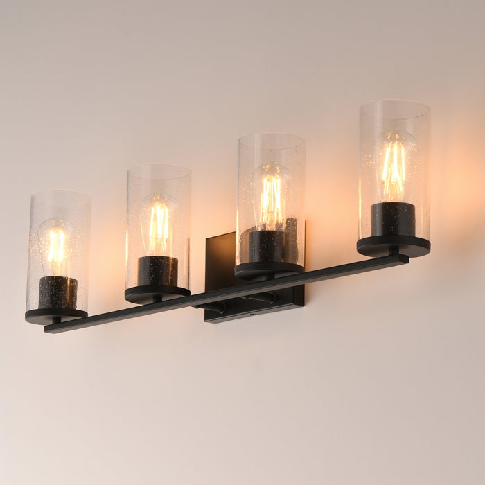 Myhouse Lighting Maxim - 10464CDBK - Four Light Bath Vanity - Livingston - Black