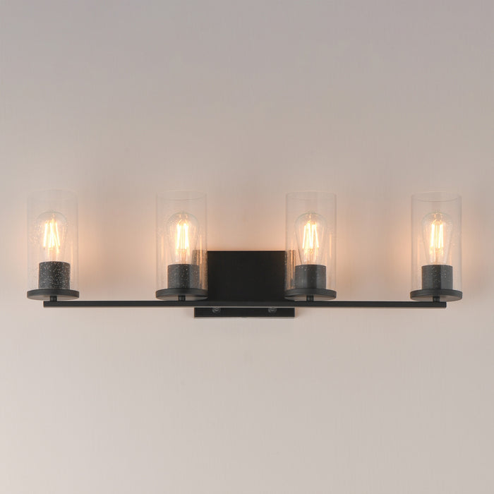 Myhouse Lighting Maxim - 10464CDBK - Four Light Bath Vanity - Livingston - Black