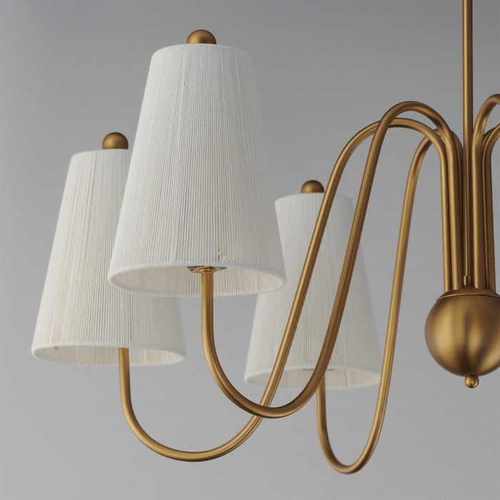 Myhouse Lighting Maxim - 12865NAB - Six Light Chandelier - Valette - Natural Aged Brass
