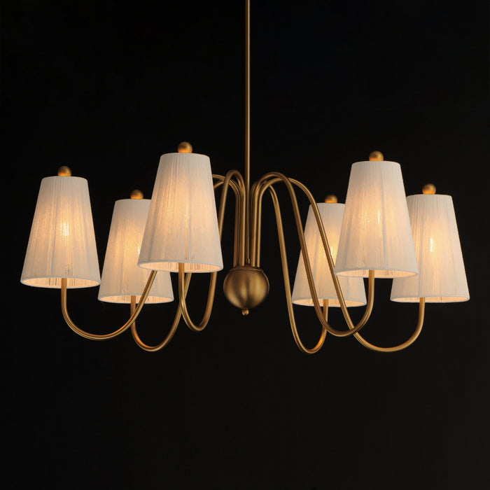 Myhouse Lighting Maxim - 12865NAB - Six Light Chandelier - Valette - Natural Aged Brass