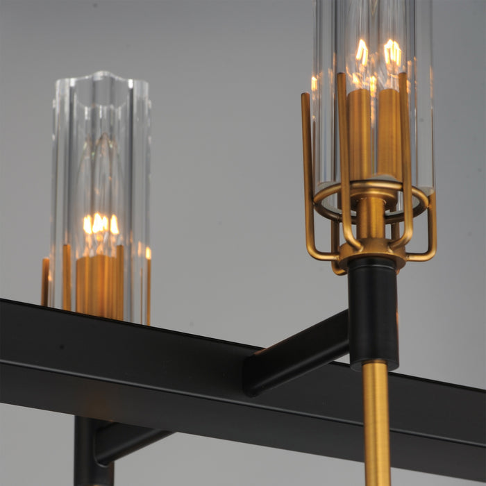 Myhouse Lighting Maxim - 16119CLBKAB - Ten Light Linear Pendant - Flambeau - Black / Antique Brass