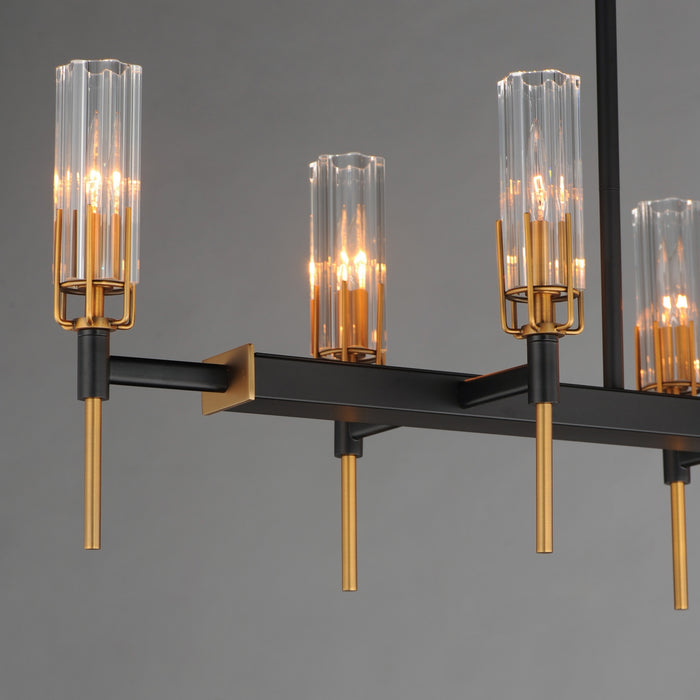 Myhouse Lighting Maxim - 16119CLBKAB - Ten Light Linear Pendant - Flambeau - Black / Antique Brass