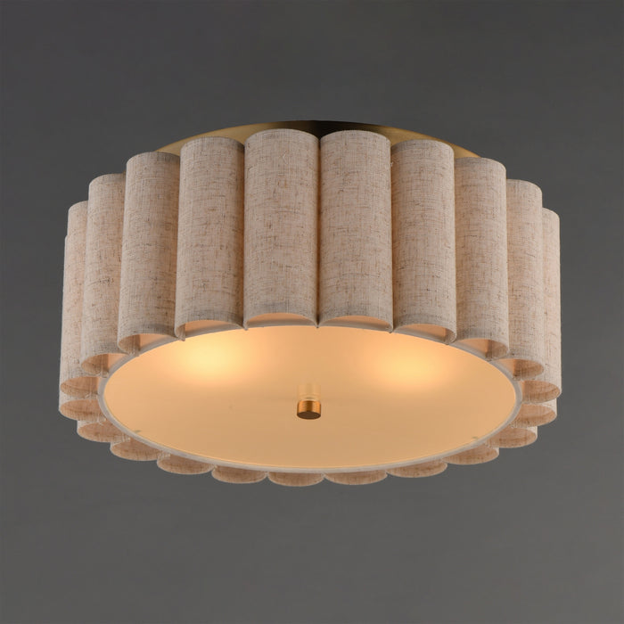 Myhouse Lighting Maxim - 12849OFNAB - Two Light Flush Mount - Penelope - Natural Aged Brass