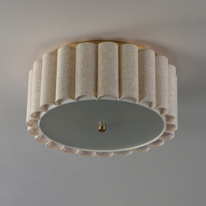 Myhouse Lighting Maxim - 12849OFNAB - Two Light Flush Mount - Penelope - Natural Aged Brass
