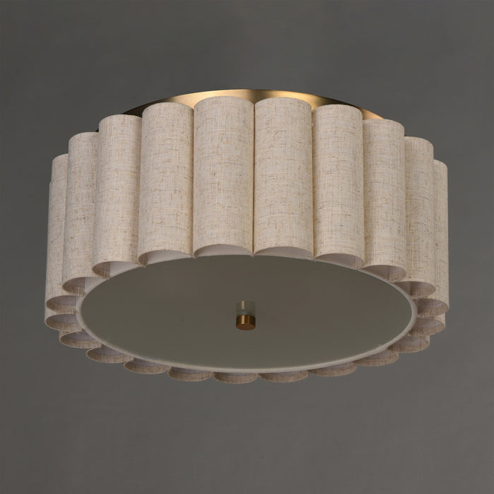 Myhouse Lighting Maxim - 12849OFNAB - Two Light Flush Mount - Penelope - Natural Aged Brass